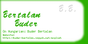 bertalan buder business card